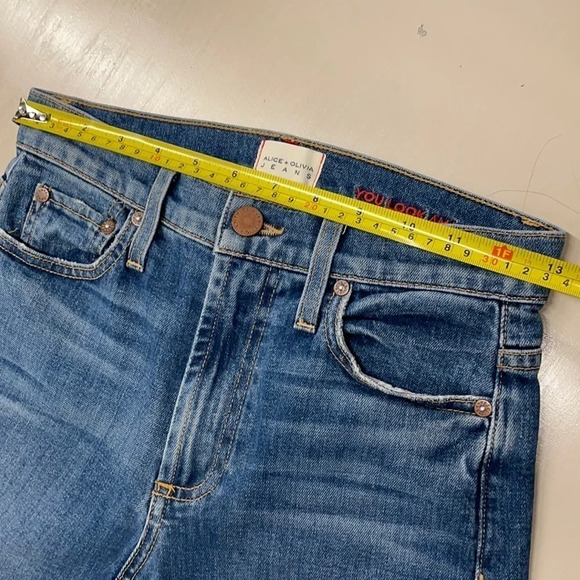ALICE + OLIVIA Twisted Seam Step-Hem Cropped Jeans Amazing High Rise size 24 - Picture 14 of 16